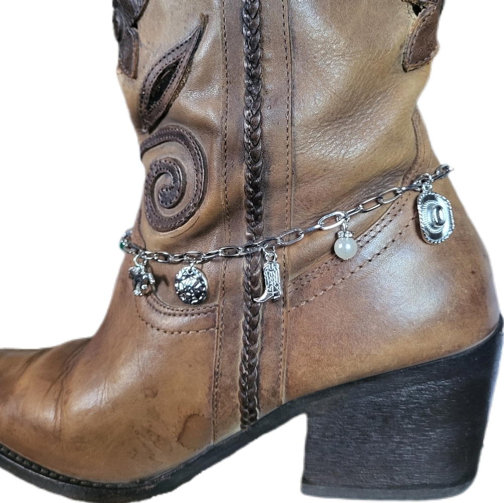 Western Cowboy Boot Chain Boot Jewelry Silver Chain Southwestern Boot Chain
